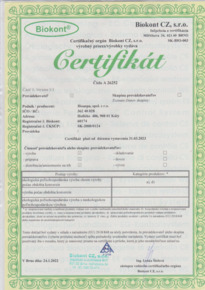 certifikát Biokont